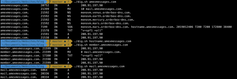 Amex DNS scam site