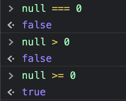 Javascript null comparison