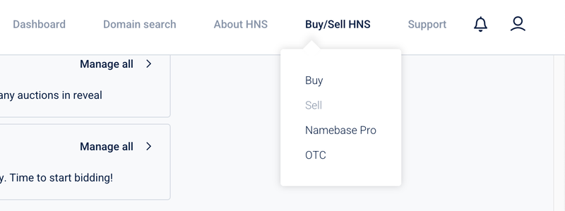 Namebase Sell